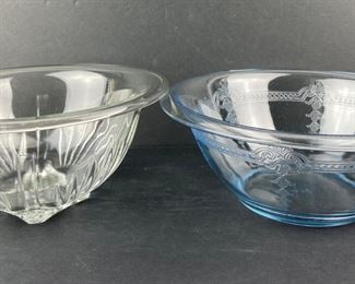 Anchor Hocking Fire-King Sapphire
Blue Philbe Utility Bowl & Vintage Square
Bottom Clear Federal Glass Bowl