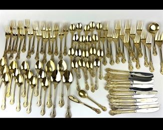 Stainless Gold-Toned Flatware Set Made in China