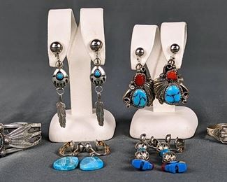 Vintage Turquoise & Silver Native American Jewelry