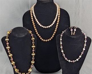 Vintage Lacquered Beaded Necklaces