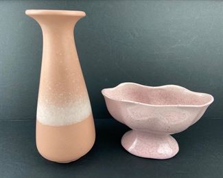 Brush McCoy Pink Speckled Footed
Bowl & Schuerich Keramik Pottery Peach
Vase