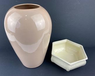 Haeger Quilted Hexagon Planter
#793 & Large 13" Haeger Peach Vase
#4304-1989