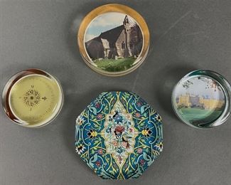 Four Vintage Glass Paperweights