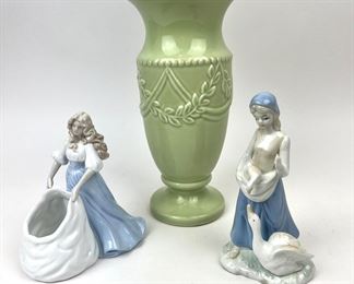 Haeger Potteries Vase, House of Lloyd & UCGC Figurines