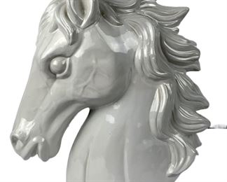 Vintage White Porcelain Horse Head Sculpture