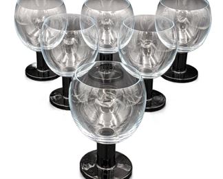 Crate And Barrel Viva Black Grand Wine Goblets