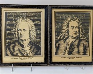 Framed Classical Musicians, Bach and Handel