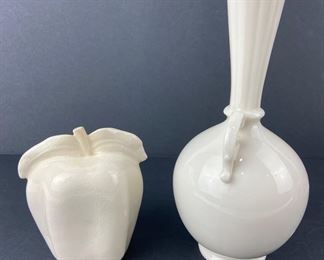 Red Wing USA 1960's Apple Planter # 984 & Lennox Bud Vase