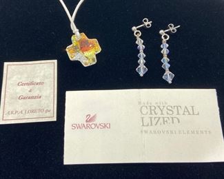 Swarovski Crystal Necklace and Earrings