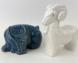 Vietnamese Blue Sleeping Zebu
Water Buffalo & M. Anderson White Ceramic
Ram