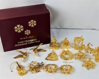 The Danbury Mint Gold Christmas Ornament Collection 2012
