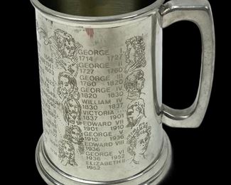 Pewter Tankard with English Monarchs - Sheffield England