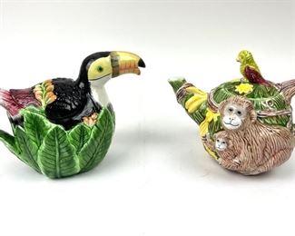 Toucan Teapot and Strata Group Jungle Spree Teapot with Monkey