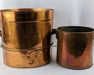 Vintage Extra Large Copper Hammered Patterned Tubs