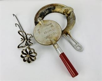 Nordic Ware Scandinavian Krumkake Iron & Two Timbales (Rosette Molds)