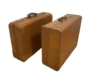 Platt Airess and a Coordinating Classic Vintage Leather Travelers Suitcase