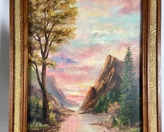 Herbert Sacket Oil Framed Nature Scene