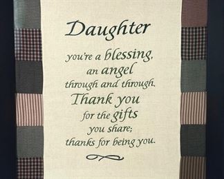 Large Framed Quilt with Letter to a Daughter