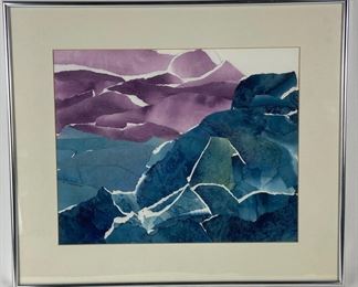 Barbara Timberman Hand Crafted
Watercolor Torn Paper Art - Signed, Framed
& Matted