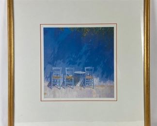  Patio Chairs Painting with Blue Sky