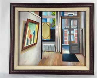 Original Vintage Oil on Board Study in Perspectives