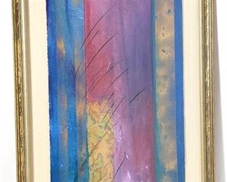 Kati Roberts Signed Mixed Media Framed Hanging