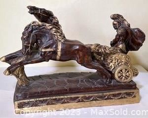 wroman sculpture with chariot and horses3541 t
