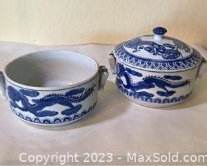 wtwo chinese dragon themed bowls3791 t