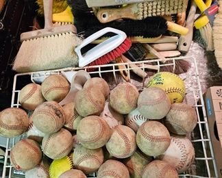 Vintage Baseballs / SOftballs and a big bunch of brushes!