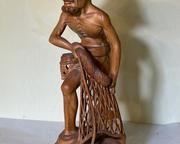 wbalinese net fisherman figurine3691 t