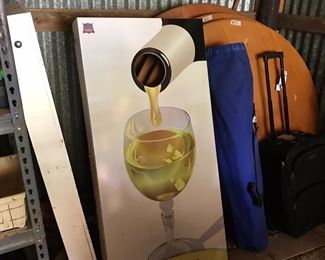 Corn hole boards, wood banquet tables