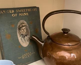 I James, Whitcomb, Riley, copper tea, kettle