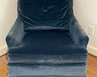 Vintage Woodmark Originals  Blue Velvet Upholstered Chair