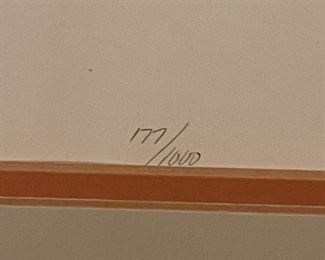 FRAMED/SIGNED/NUMBERED ART BY ..........., 177/1000