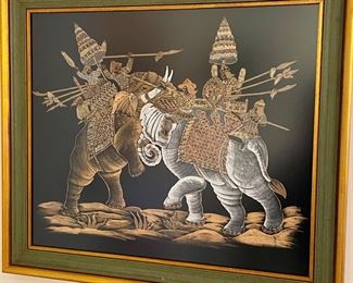 FRAMED ELEPHANTS PRINT