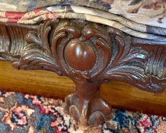 UPHOLSTERED ANTIQUE CLAW FOOT SOFA