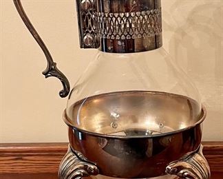 VINTAGE HOT BEVERAGE CARAFE ON WARMING STAND