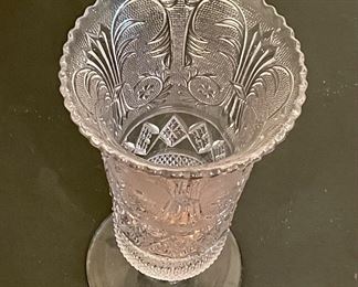 VINTAGE SANDWICH GLASS VASE