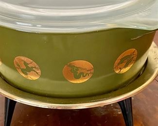 Vintage “Zodiac” Pyrex Bowl w/Lid and Chafing Stand