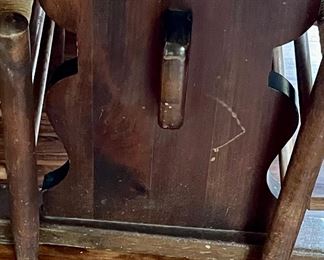 VINTAGE TABLE W/6 LADDER-BACK CHAIRS