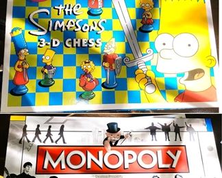 boardgames: Beatles Monopoly and Simpsons Chess