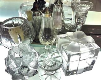 Tiffany Box, Waterford shakers and Crystal decor