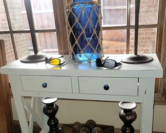 Small entry table and decor