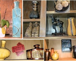 Home decor vases, urns, pottery and baskets