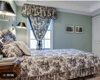 Queen bedroom suite with matching linens