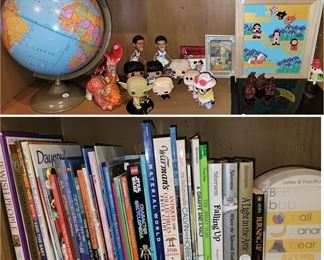 Funko Pop, globe, books for kids and young adults