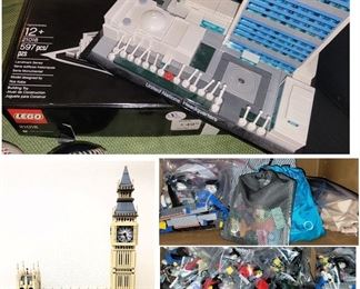 Lego Architecture Sets: Tower of London and United Nations.  Bags and bags and bags of pieces