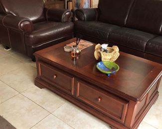 Leather Sofa and Chair