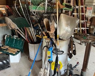 Yard tools,, weed, whackers, backpack, blower