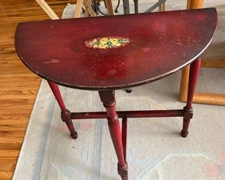 Vintage half moon side table